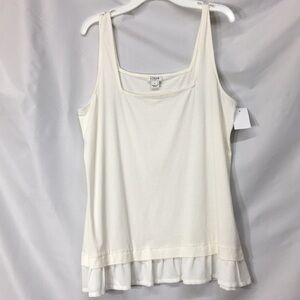 J.Crew Women’s White Layered Tank Top Size S NEW with Tags